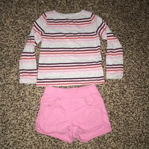 H&M Girls 2-4y Long Sleeve and Old Navy Shorts 2t